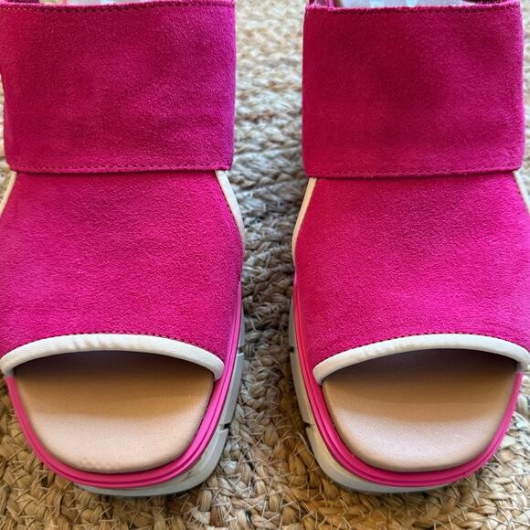 Sorel Women’s 9.5 Sandals Joannie lll Slingback Fizz Chalk Fuschia Wedge Pink - Picture 4 of 10